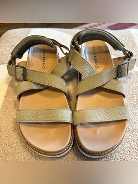 Lucky Brand Olive Strappy Crossband Sandals